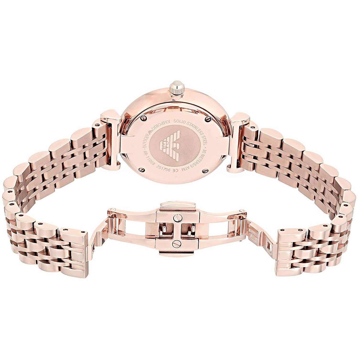 Emporio Armani Women's Two-Hand Pink Stainless Steel Watch
