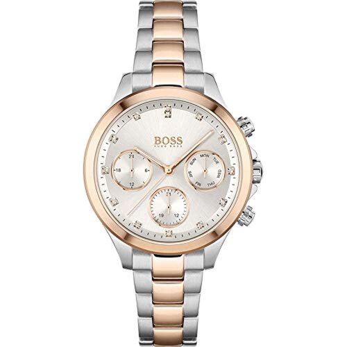 Hugo Boss Women's Hera Steel and Rose Gold Tone Chronograph